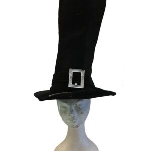 cappello da mago a tubo in velluto nero