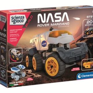 Clementoni- Scienza Build-NASA Rover Marziano, Set di Costruzioni, Laboratorio Meccanica, Gioco scientifico Bambini 8 Anni, Manuale in Italiano, Made in Italy, Multicolore, 19250