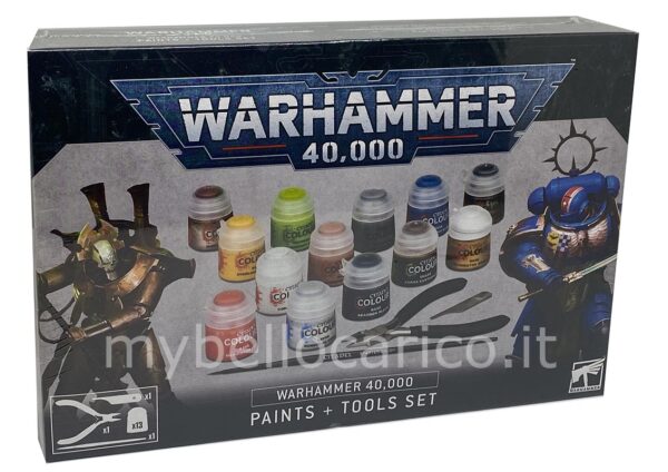 warhemmer 40000 paints + tools set