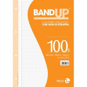 ricambi-rinforzati-bianchi-a4-gr-100-40-fogli-band-up-5 mm con margine