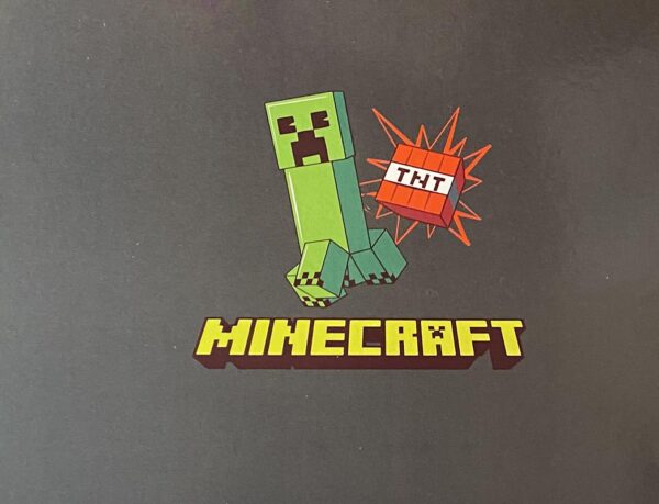 cartelletta dorso un centimetro con elastico minecraft grigia retro